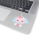 Unicorn - Blue Ear Pink Head (Sticker)