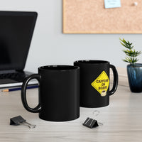 Caffeine On Board Black Mug, Coffee Mug