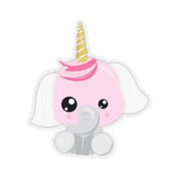 Unicorn - White Ear Pink Head (Sticker)