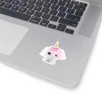 Unicorn - White Ear Pink Head (Sticker)