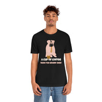 I Drink Coffee When Having A Ruff Day Dog T-Shirt, Coffee T-Shirt, Dog T-Shirt, Fun T-Shirt (Bella+Canvas 3001)