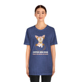 Coffee and Dogs Make The World Go Round T-Shirt, Coffee Lovers T-Shirt, Cat Lovers T-Shirt (Bella+Canvas 3001)