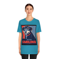 Just Keep Smiling T-Shirt, Dog T-Shirt, Smile T-Shirt, Pick Me Up T-Shirt (Bella+Canvas 3001)