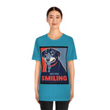 Just Keep Smiling T-Shirt, Dog T-Shirt, Smile T-Shirt, Pick Me Up T-Shirt (Bella+Canvas 3001)