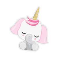 Unicorn - Pink Ear White Head Closed Eyes (Sticker)