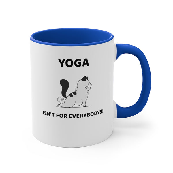 Yoga Isn't For Everybody Enamel Camping Mug, Cat Mug, Coffee Mug