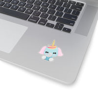 Unicorn - Pink Ear Blue Head (Sticker)