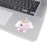 Unicorn - White Ear Pink Head & Winking (Sticker)