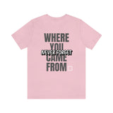 Never Forget Where You Came From T-Shirt, Cool T-Shirt, Humbleness T-Shirt (Bella+Canvas 3001)