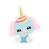 Unicorn - Pink Ear Blue Head (Sticker)