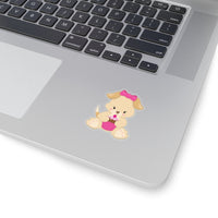 Dog - Pink Cupcake Stickers