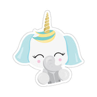 Unicorn - Blue Ear White Head (Sticker)