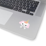 Unicorn - Pink Ear White Head (Sticker)