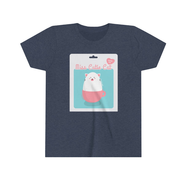 Miss Cutie Cat T-Shirt, Princess T-Shirt, Cat T-Shirt, Kids Clothing (Bella+Canvas 3001Y)