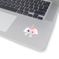 Unicorn - White Ear Pink Head (Sticker)