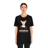 Coffee and Dogs Make The World Go Round T-Shirt, Coffee Lovers T-Shirt, Cat Lovers T-Shirt (Bella+Canvas 3001)