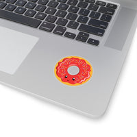 Donut - Red Smiley Face (Sticker)