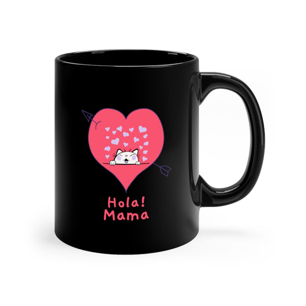 Hola! Mama Black mug, Coffee Mug