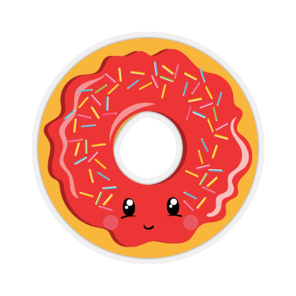 Donut - Red Smiley Face (Sticker)