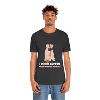 I Drink Coffee When Having A Ruff Day Dog T-Shirt, Coffee T-Shirt, Dog T-Shirt, Fun T-Shirt (Bella+Canvas 3001)