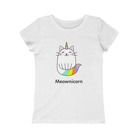 Meownicorn Girls Princess T-Shirt (Bella+Canvas 3001Y)