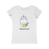 Meownicorn Girls Princess T-Shirt (Bella+Canvas 3001Y)