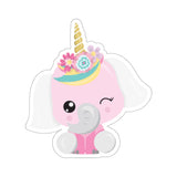 Unicorn - White Ear Pink Head & Winking (Sticker)