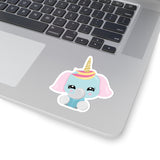 Unicorn - Pink Ear Blue Head (Sticker)