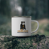 I Drink Coffee When Having A Ruff Day Enamel Camping Mug, Coffee Mug