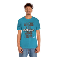 Never Forget Where You Came From T-Shirt, Cool T-Shirt, Humbleness T-Shirt (Bella+Canvas 3001)