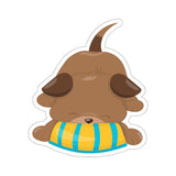 Dog - Brown Eating (Sticker)