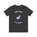 Keep Calm It's Organic T-Shirt, Vegan T-Shirt, Fun T-Shirt, Innuendo T-Shirt (Bella+Canvas 3001)