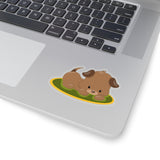 Dog - Brown Dog Lying on Mat (Sticker)