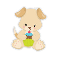 Dog - Green Cupcake (Sticker)