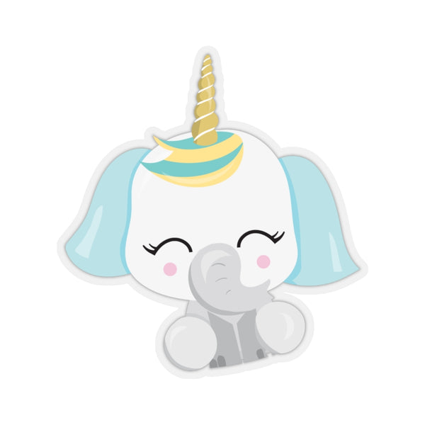 Unicorn - Blue Ear White Head (Sticker)