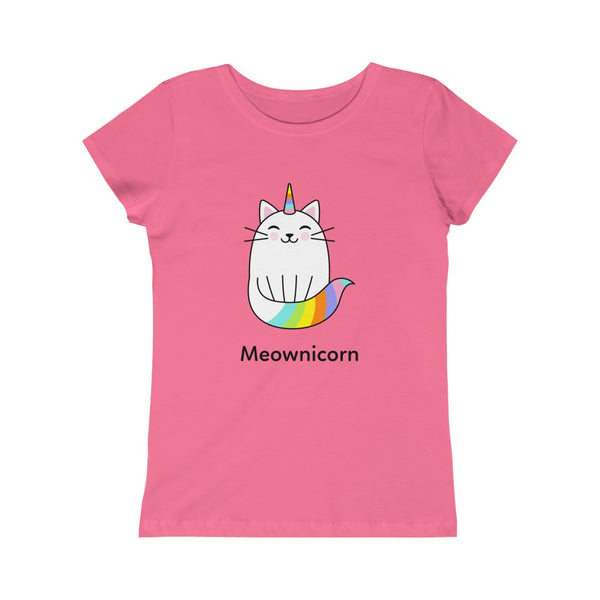 Meownicorn Girls Princess T-Shirt (Bella+Canvas 3001Y)