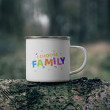 I Choose Family Enamel Camping Mug, Coffee Mug