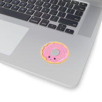 Donut - Pink Smiley Face (Sticker)