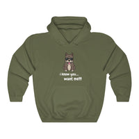 I Know You Want Me Hooded Sweatshirt, Pit Bull Dog Hooded Sweatshirt, Dog Hooded Sweatshirt, Fun Hooded Sweatshirt