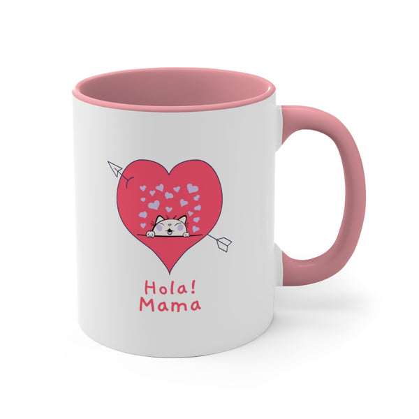 Hola! Mama Accent Mug, Cat Mug, Coffee Mug