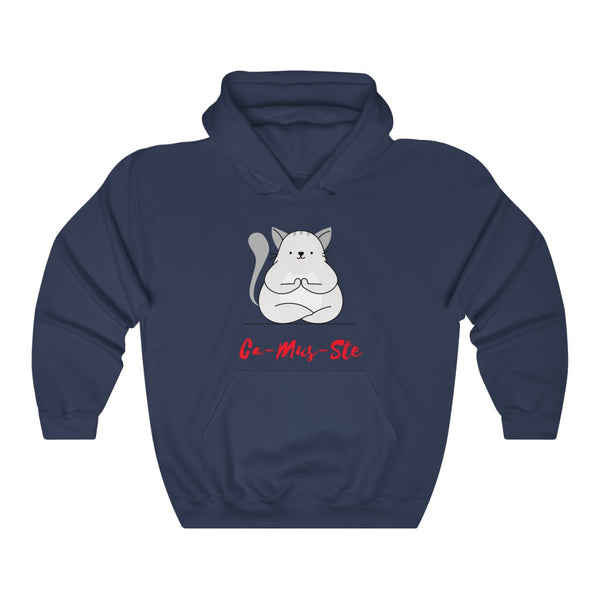 Ca-Mus-Ste Hooded Sweatshirt, Cat Must Stay Hooded Sweatshirt, Yoga Hooded Sweatshirt, Cat Hooded Sweatshirt, Fun Hooded Sweatshirt [YOGA CAT] Hooded Sweatshirt
