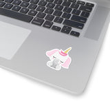 Unicorn - Pink Ear White Head Closed Eyes (Sticker)