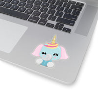 Unicorn - Pink Ear Blue Head (Sticker)