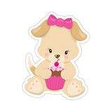 Dog - Pink Cupcake Stickers