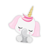 Unicorn - Pink Ear White Head Closed Eyes (Sticker)