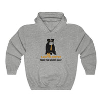 A Cup of Coffee Takes the Grump Away Hooded Sweatshirt, Grumpy Hooded Sweatshirt, Dog Hooded Sweatshirt, Coffee Hooded Sweatshirt