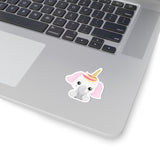 Unicorn - Pink Ear White Head (Sticker)