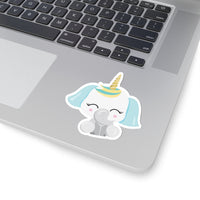 Unicorn - Blue Ear White Head (Sticker)