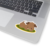 Dog - Brown Dog Lying on Mat (Sticker)