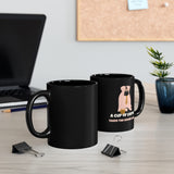 A Cup Of Coffee Takes The Grump Away Black mug 11oz, Coffee Mug